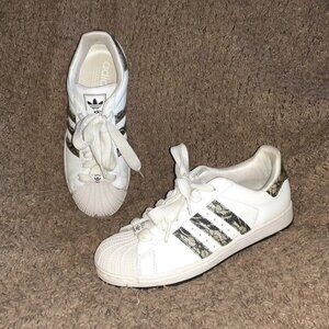 VINTAGE '07 ADIDAS SUPERSTAR Sneakers-Shell Toe-3 D Lace Stripes-SZ 8-Near Mint